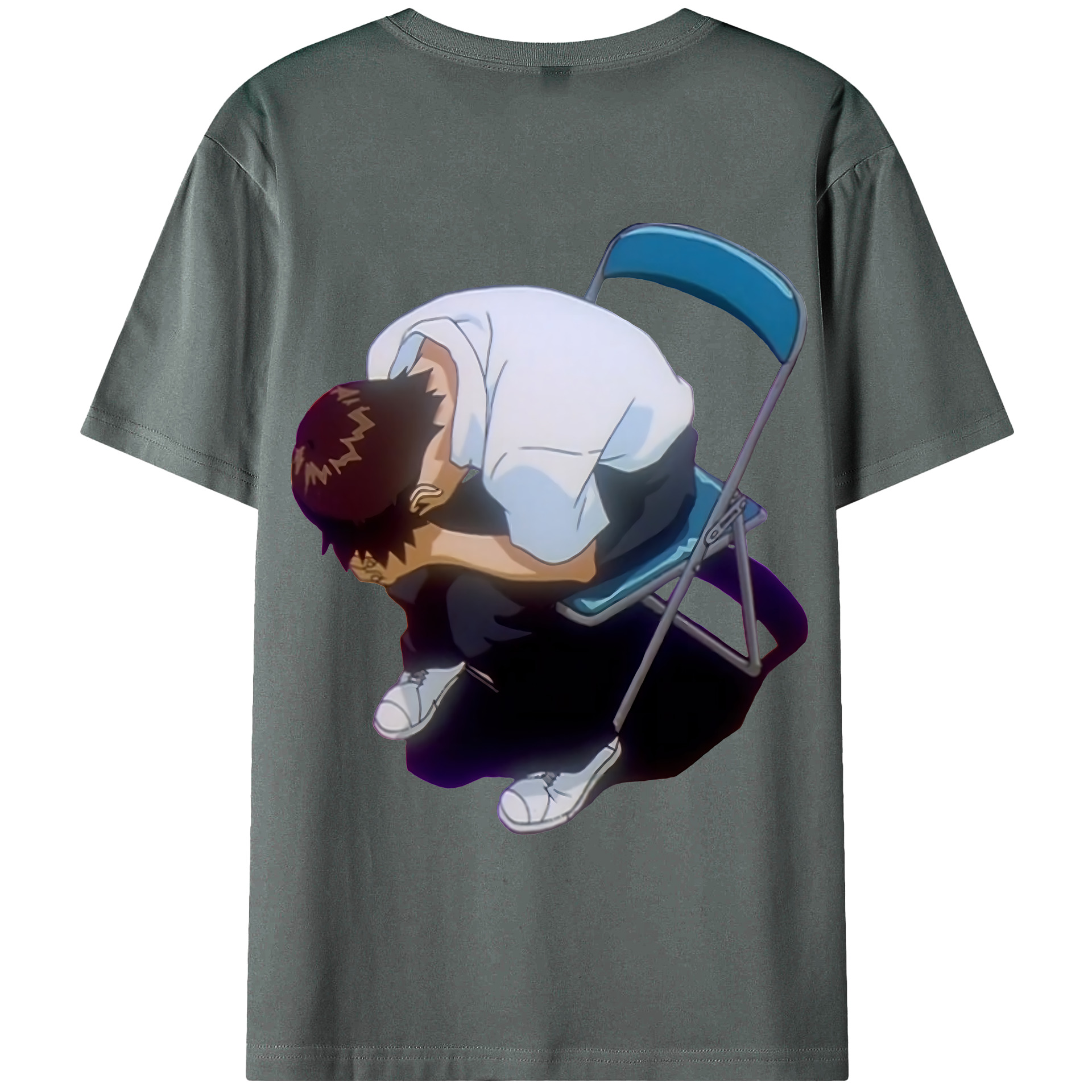 （画像用） EVA 新世紀エヴァンゲリオン 綿100％ メンズ半袖Tシャツ（バックプリント） 通気性